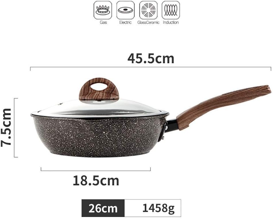 Wok Nonstick Frying Pan Specialty Omelette Anodized Aluminum Nonstick Skillet Sauce Pan Dishwasher Safe Cookware (Size : 30 * 9cm) (26 * 7.5cm)