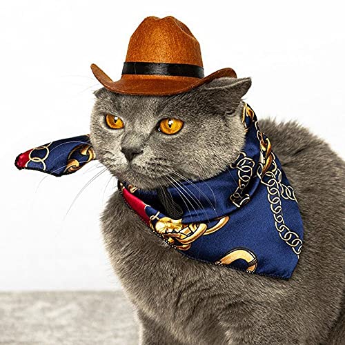 Cat Cowboy Hat, Funny Pet Hat For Dog Cat, Western Cowboy Hat Pet Hat For Halloween Christmas Party Accessories, Photo Prop Pet Supplies(S) #TOP3