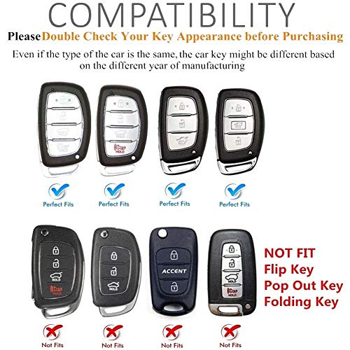 Image of JVCV 2 Pack Soft TPU Transparent Cover Compatible with Hyundai Alcazar Creta Venue i20 Tucson Elantra Car i10 Grand i20 Xcent Verna Tucson Elantra i10 4 & 3 Button Smart Key (Transparent Black)