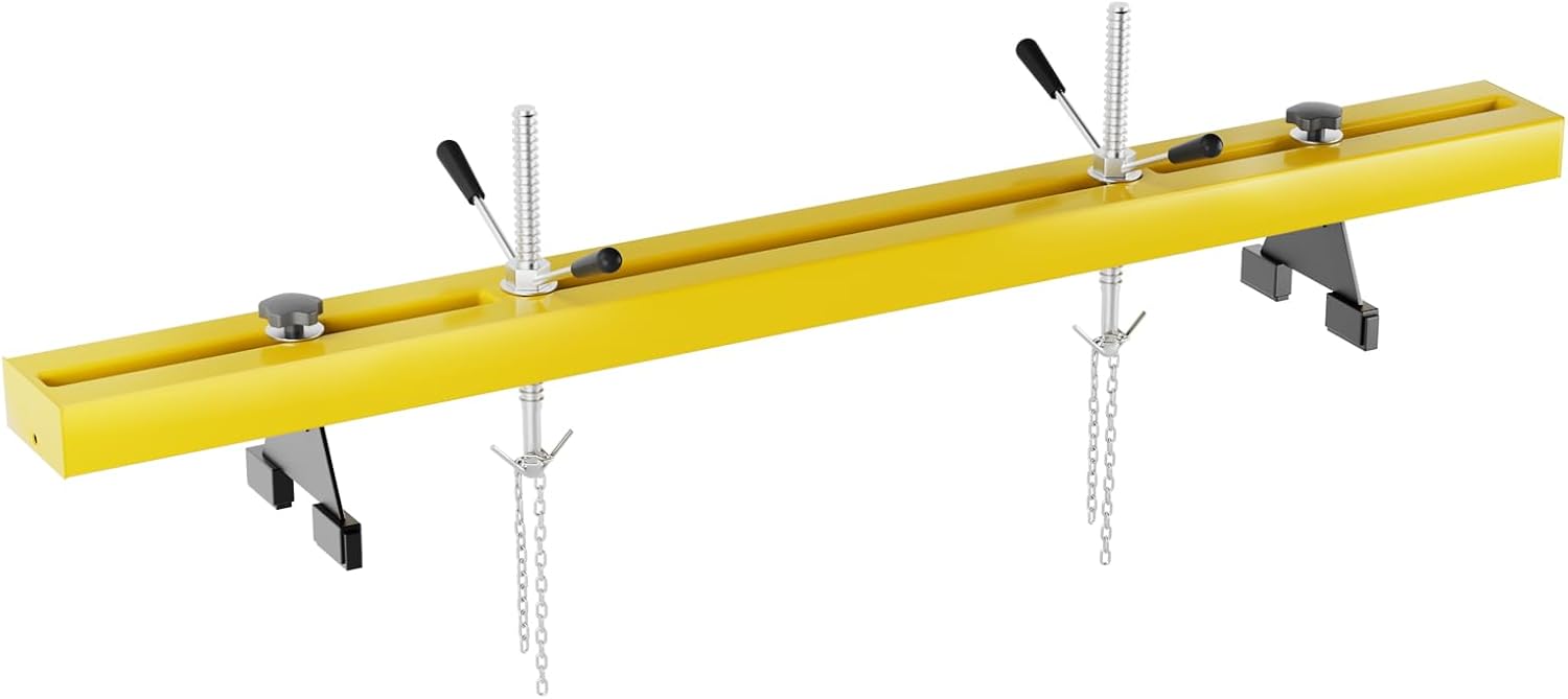 GarveeTech Engine Support Bar 1100 LBS Capacity Engine Transverse Motor Lift Hoist 2 Point Holder with Dual Hooks for Home Garage and Auto Repair Shop Red