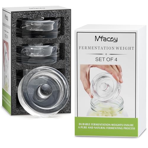 MFacoy 4-Pack of Fermentation Glass Weights with Easy Grip Handle for Great Wide Mouth Canning Mason Jars, Pickling Sourkrout Kraut Glass Weight Fermentation Kit with Easy Grip Handle, Dishwasher Safe - Thumbnail 7