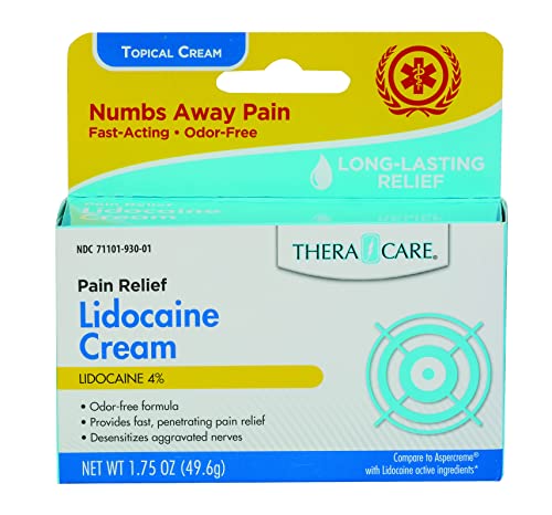 Thera Care Maximum Strength Lidocaine Cream | Numbs Away Pain | Long-Lasting Relief | Non-Greasy | 1.75 Oz #TOP2