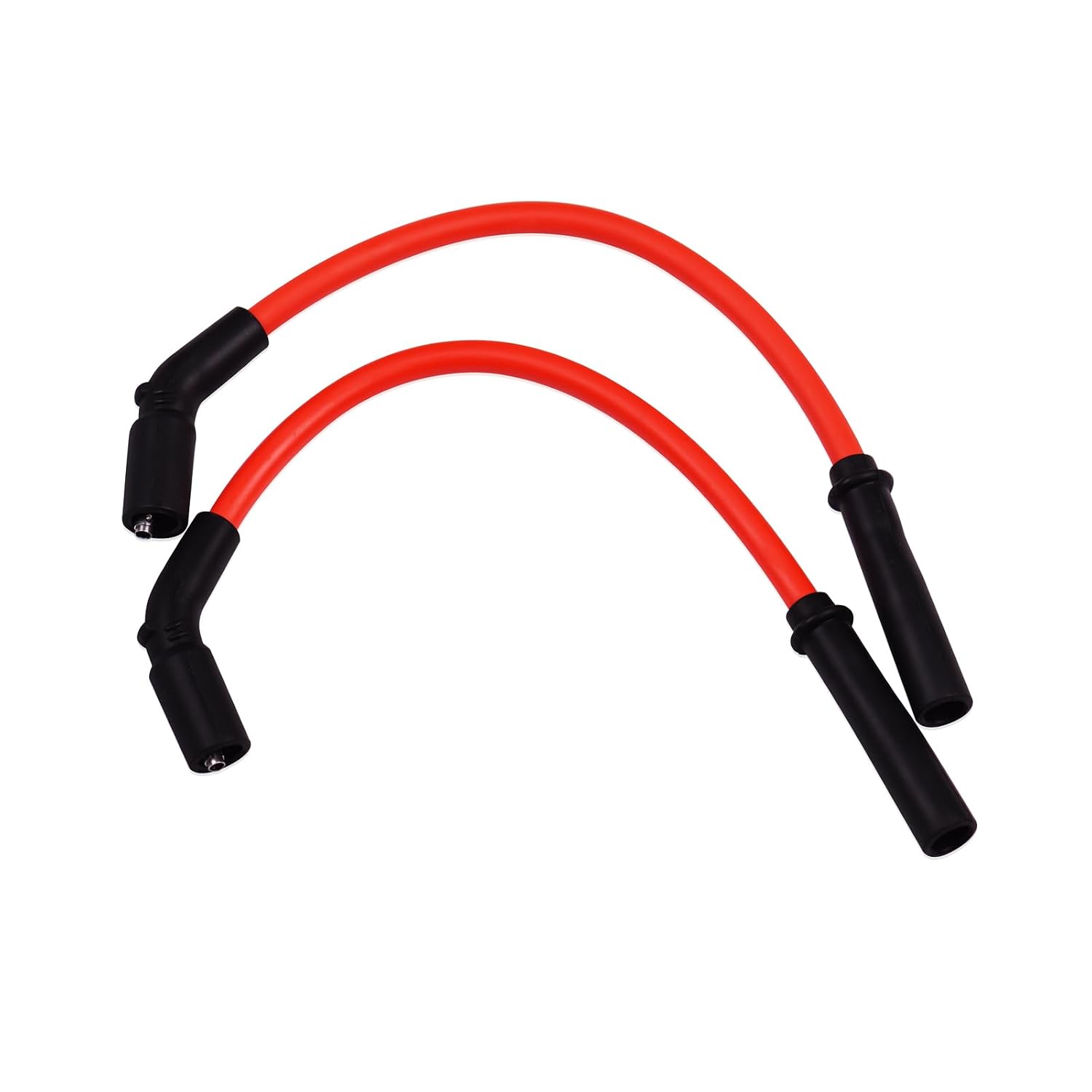 10mm Thick Red Spark Plug Wire Compatible with Harley-Davidson Forty Eight/Iron 883/ Seventy Two/Sportster 883/ Sportster 1200 with Coil Relocation 2007+