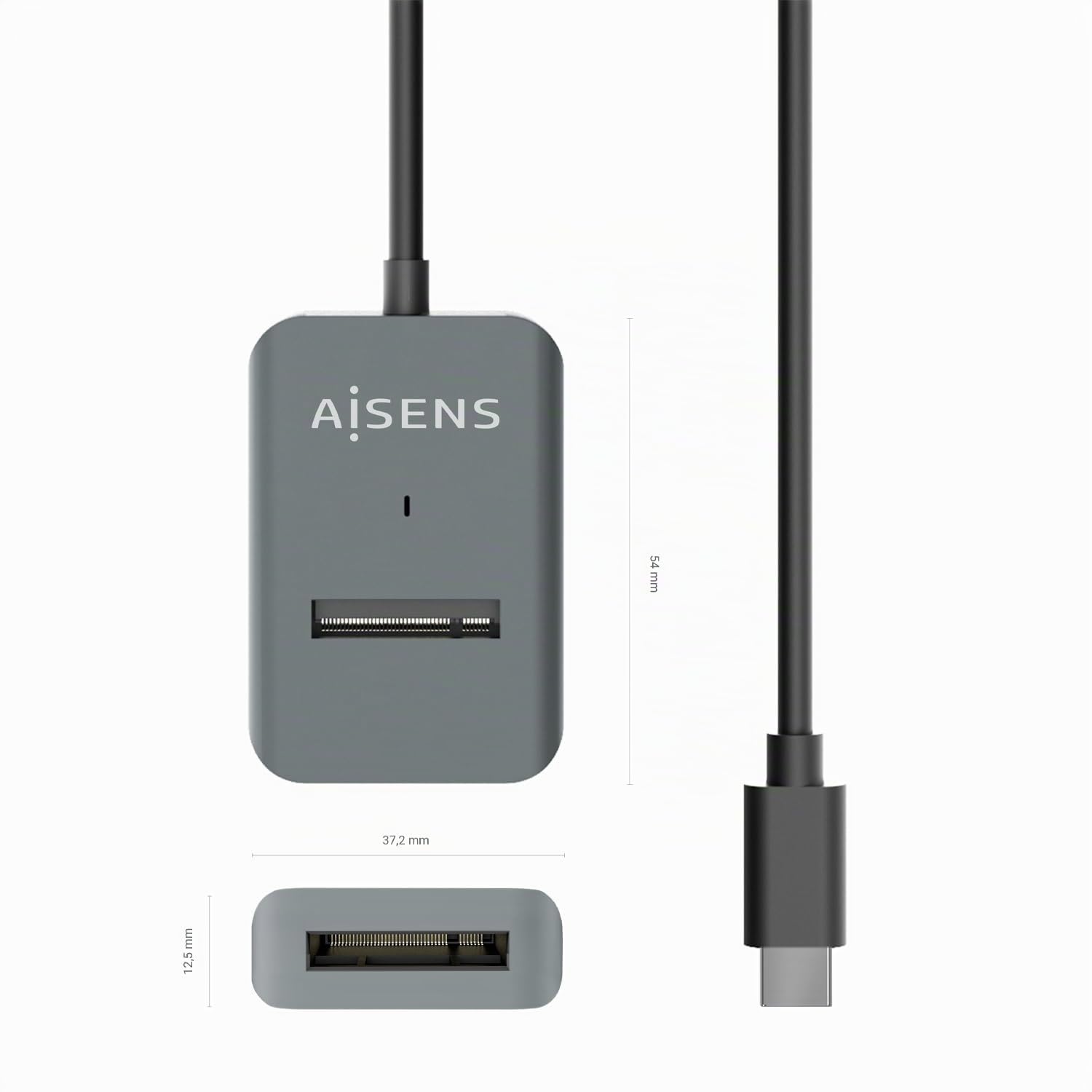 AISENS - ASUC-M2D012-GR - USB-C Dock M.2 (NGFF) Asuc-M2D012-Gr SATA/NVMe A USB3.1 Gen2, Gris