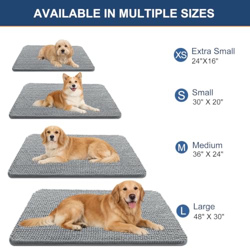 Image of OLANLY Dog Door Mat for Muddy Paws 30x20, Absorbent Chenille Mud Doormat