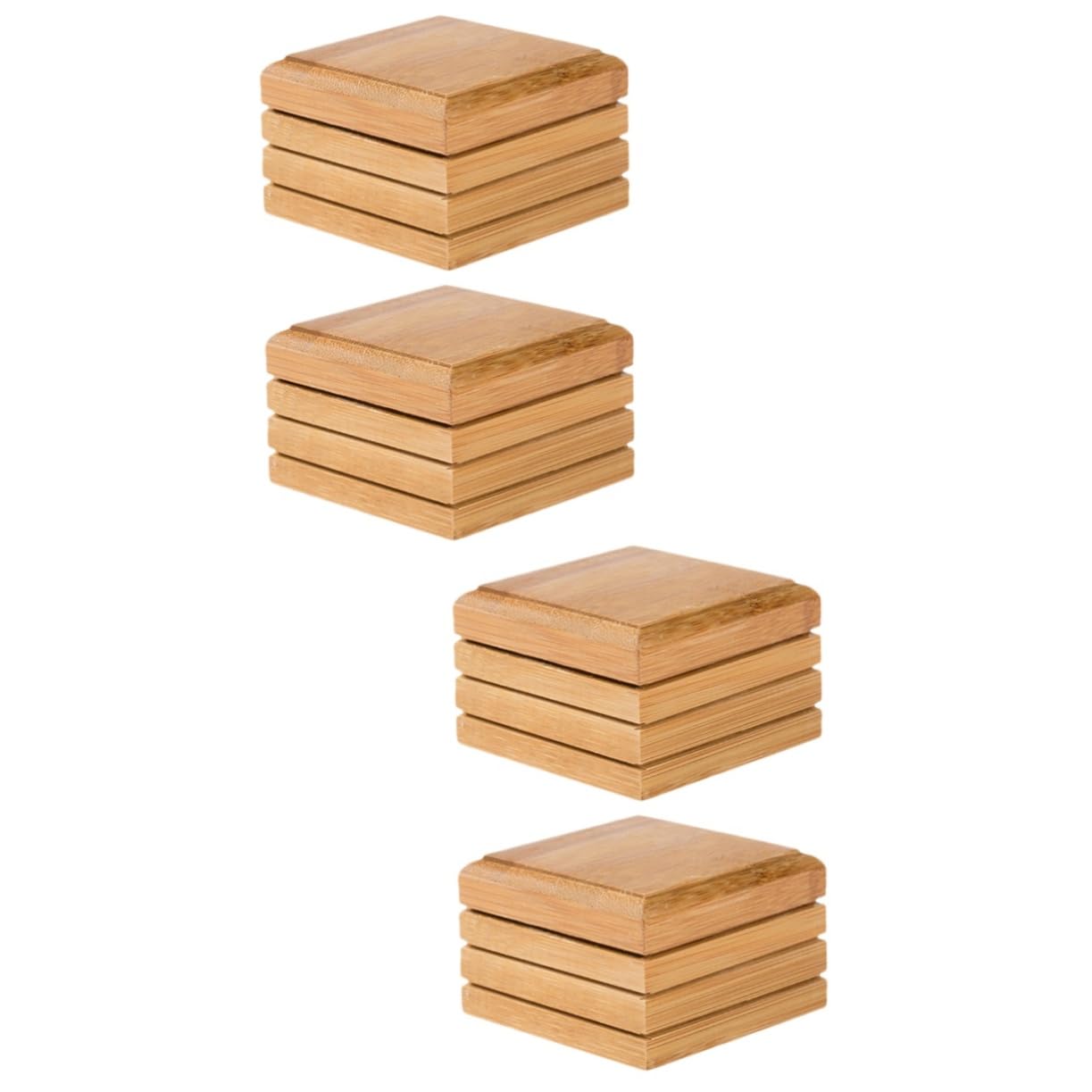 4piezas Jabonera De Bambú Diseño Único Soporte para Jabón Ecológico para Baño y Cocina Mantiene El Jabón Limpio y Seco Accesorio Práctico y Ligero