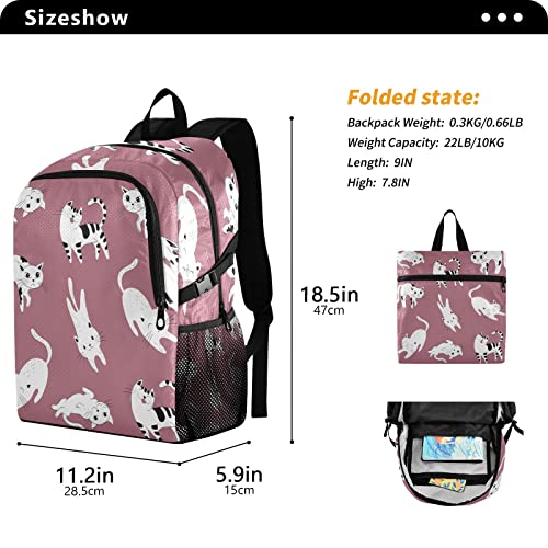 Sac à dos pliable chat violet imperméable pour voyage et école