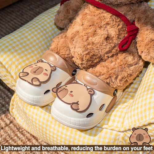 Image of Cute Capybara Slippers for Kids,Kids Girls Boys Clogs Garden Shoes,Funny Toddler Animal Slides Sandals,Water Shower Beach Pool Slippers Indoor Outdoor