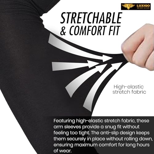 Image of Osmo Fibre Arm Sleeves - SPF 50+ UV Protection, Ultra-Soft Cooling Compression Fabric, Breathable & Odour-Resistant Sun Sleeves | Running, Cycling, Gym & Outdoor Sports