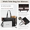 RAINSMORE Laptop Bag for Women 15.6 Inch Work Tote Bags Waterproof PU Leather Handbag Shoulder Bags Business Office School Briefcase Black #2