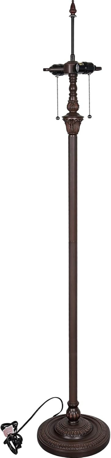 Capulina Tiffany Floor Lamp Base Only Replacement for 16 to 18 Inch Wide Lampshade Dark Bronze Finished Resin Base Vintage Standing Lamp Base