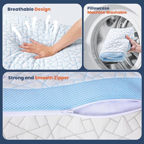 Oreiller ergonomique cervical Queen en mousse à mémoire de forme réglable - 7