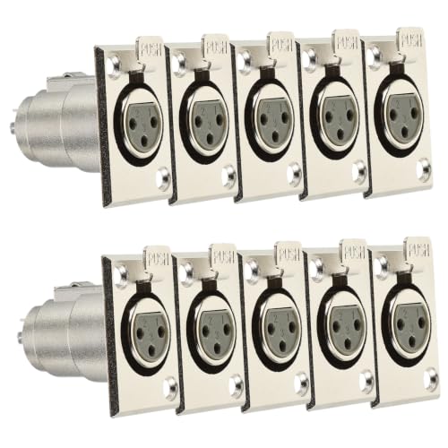 Conectores XLR hembra de 3 pines para panel metálico pack de 10 piezas 7