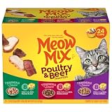Meow Mix Poultry & Beef Favorites, Wet Food Variety Pack, 24 Cups