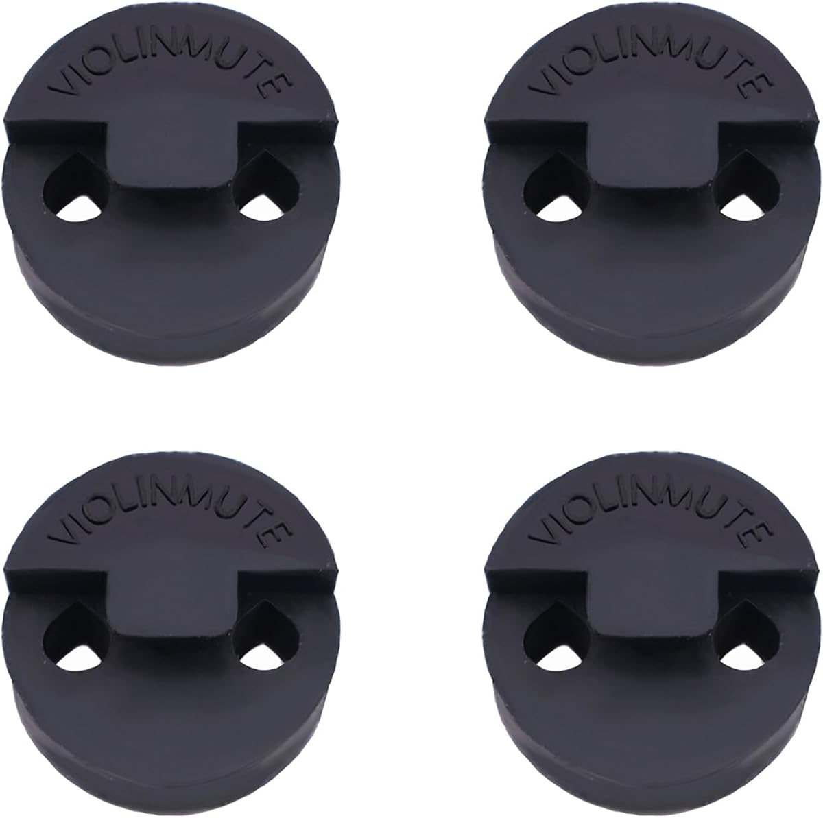 4 Pack Violin Practice Mute for Violin and Small Viola, Round Tourte Style Rubber Mute, Black