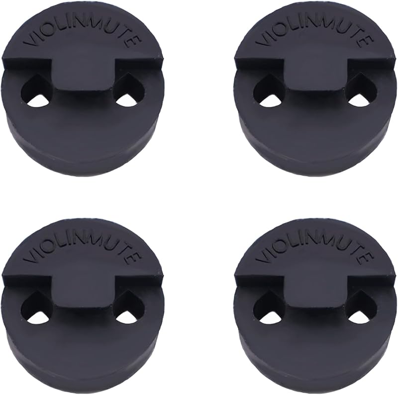 4 Pack Violin Practice Mute for Violin and Small Viola, Round Tourte Style Rubber Mute, Black
