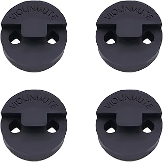 4 Pack Violin Practice Mute for Violin and Small Viola, Round Tourte Style Rubber Mute, Black
