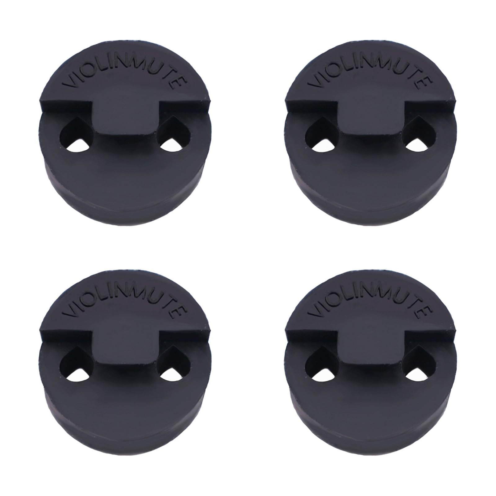 Amgate 4 Pack Violin Practice Mute for Violin and Small Viola, Round Tourte Style Rubber Mute, Black