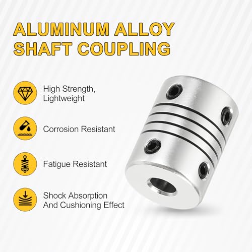 QUARKZMAN 4Stk Flexible Kupplungen 3mm Bis 5mm Aluminiumlegierung Verbindungsstück Flexible Wellenkupplungen Motorkupplung Für 3D Drucker CNC Maschine Motor Führung DIY Encoder D15 x L20mm