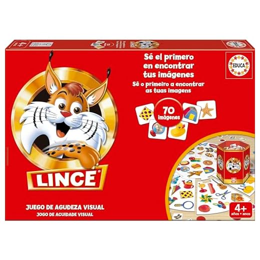 Educa - Lince 70 Imágenes, El Juego de Mesa Que agudiza la Vista y los Reflejos Mientras te diviertes con la Familia y Amigos, Pronto te convertirás en un Lince (17472)