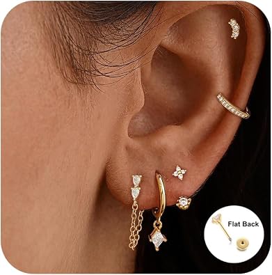 Gold Earrings for Women, Dainty Earring Stacks