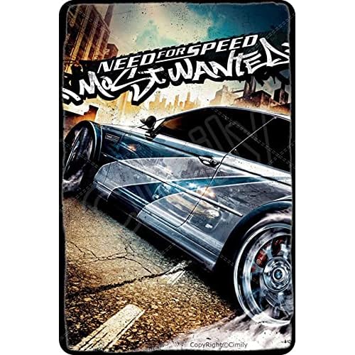 Cimily Need for Speed Most Wanted Vintage Blechschild Eisenmalerei Retro Metallschild Plakette Kunst Wanddekoration für Bar Cafe Office Hotel Outdoor 8 × 12 Zoll
