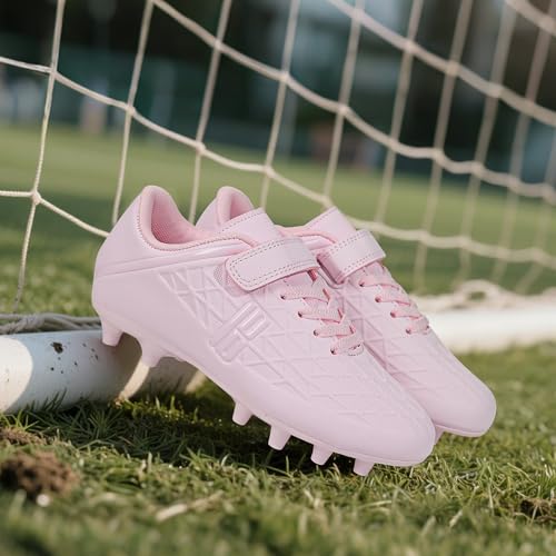 Image of brooman Kids Firm Ground Soccer Cleats Boys Girls Football Cleats with Soccer Socks