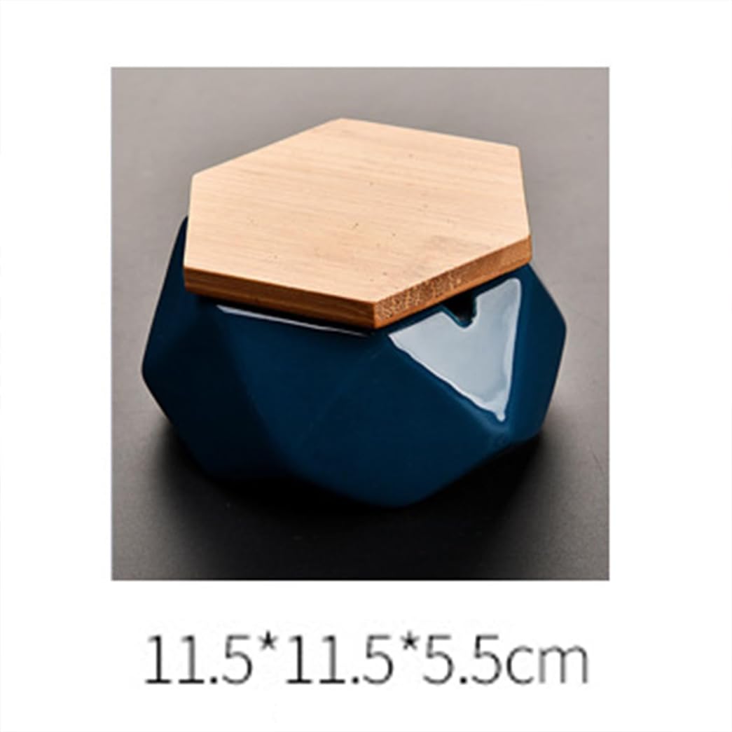GVILTY Moderno Posacenere Di Sigaretta In Ceramica In Ceramica Con Coperchio, Posacenere Da Sigaretta Da Tavolo Per Interno Esterno E Decorativo Tavolo Da Tavolo Da Posacen blue