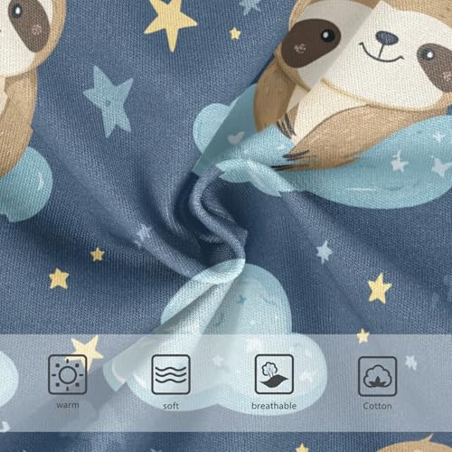 Wusikd Cute Sloth Girls' Underwear Cotton Stars Clouds Girls Briefs Soft Toddler Underwear 2T3