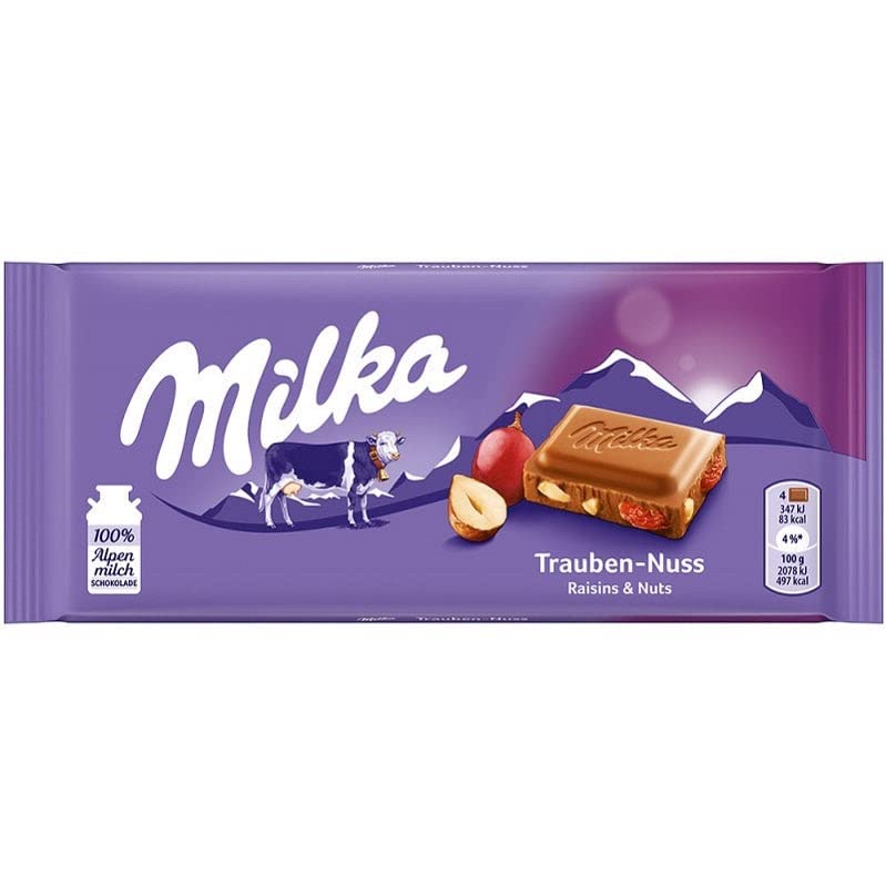 Milka Trauben-Nuss Tafel 22 x 100g, Alpenmilch Schokolade mit Trauben- und Haselnüssen, Noch schokoladiger – Bild 3
