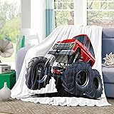 Flannel Throw Blanket Red Cartoon Fire Truck Kid Car,Lightweight Soft Warm Fleece Blankets Sofa...