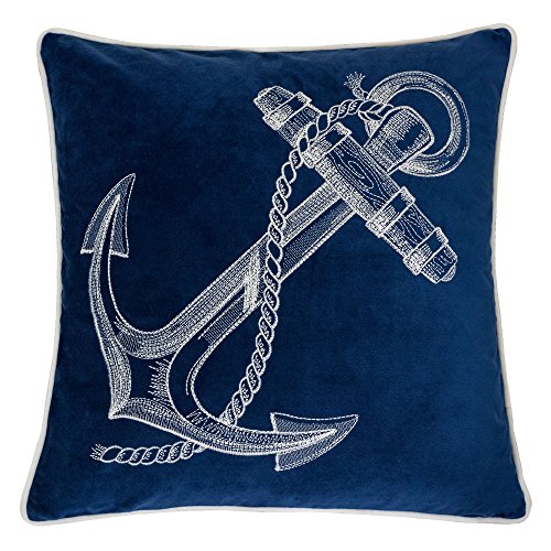 Homey COZY 51172-Anchor Accent Pillow, Single, Blue