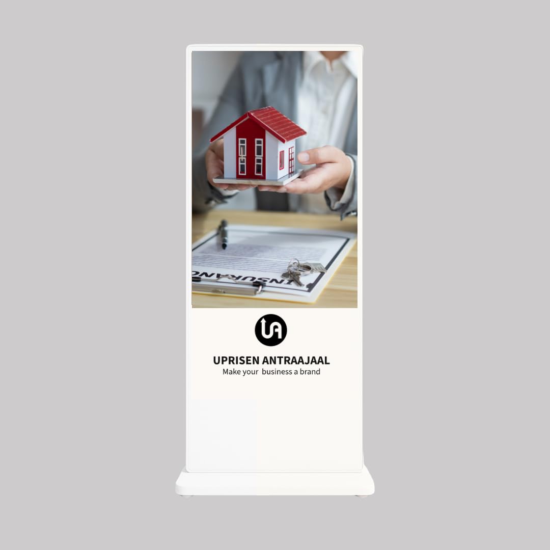 Uprisen Antraajaal 43 Inch Premium White Digital Standee with Wooden Box | Full HD LED Display | Portable Plug & Play via ...