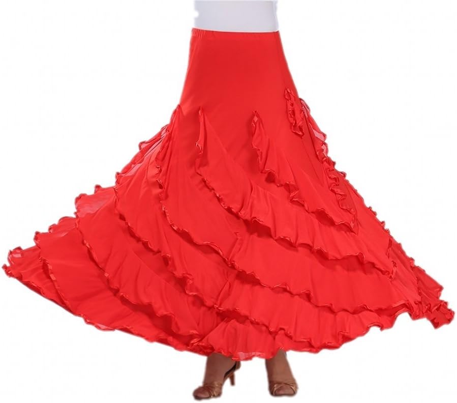 CISMARK Elegant Ballroom Dancing Latin Dance Party Long Swing Race Skirt - Image 2