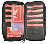 Genuine Leather Zip Around Credit Card Organizer Wallet with Id Window by Marshal