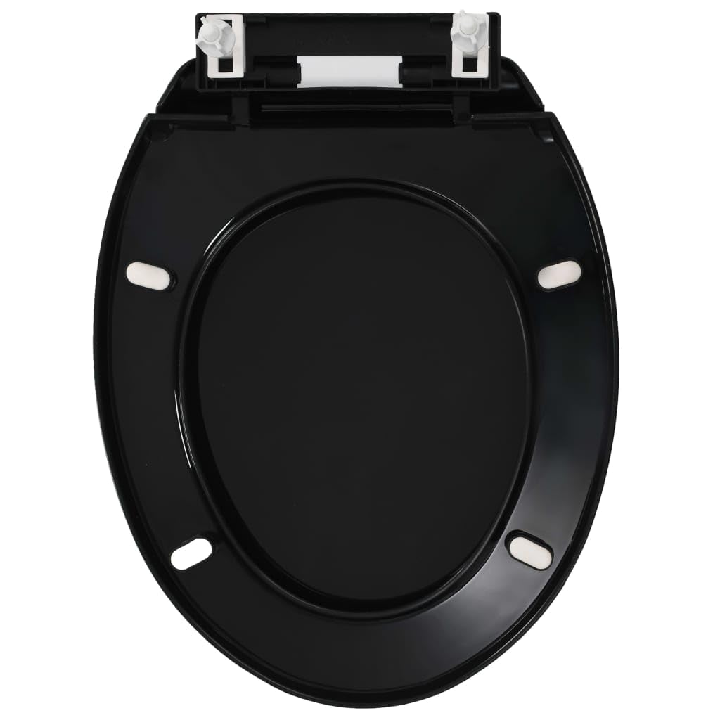 Asiento de inodoro de cierre suave con diseño de liberación rápida, color negro