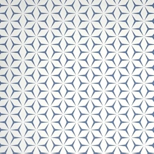 Image of VKR Blue and White Hexagon Geometric Peel and Stick Wallpaper, Self Adhesive Waterproof PVC Wall Sticker for Kitchen, Wardrobe, Furniture and Home Decor (45 x 300 cm)