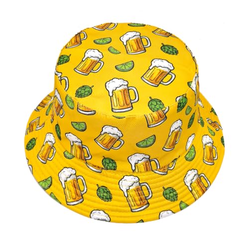 Image of Quanhaigou Bucket Hat for Men Women,Packable Reversible Printed Sun Hats,Fisherman Outdoor Summer Travel Hiking Beach Caps