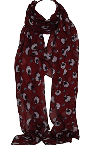 Magnifiques moutons animaux grand Maxi foulard châle écharpe étole paréo Hijab haute qualité (rouge foncé) Cover