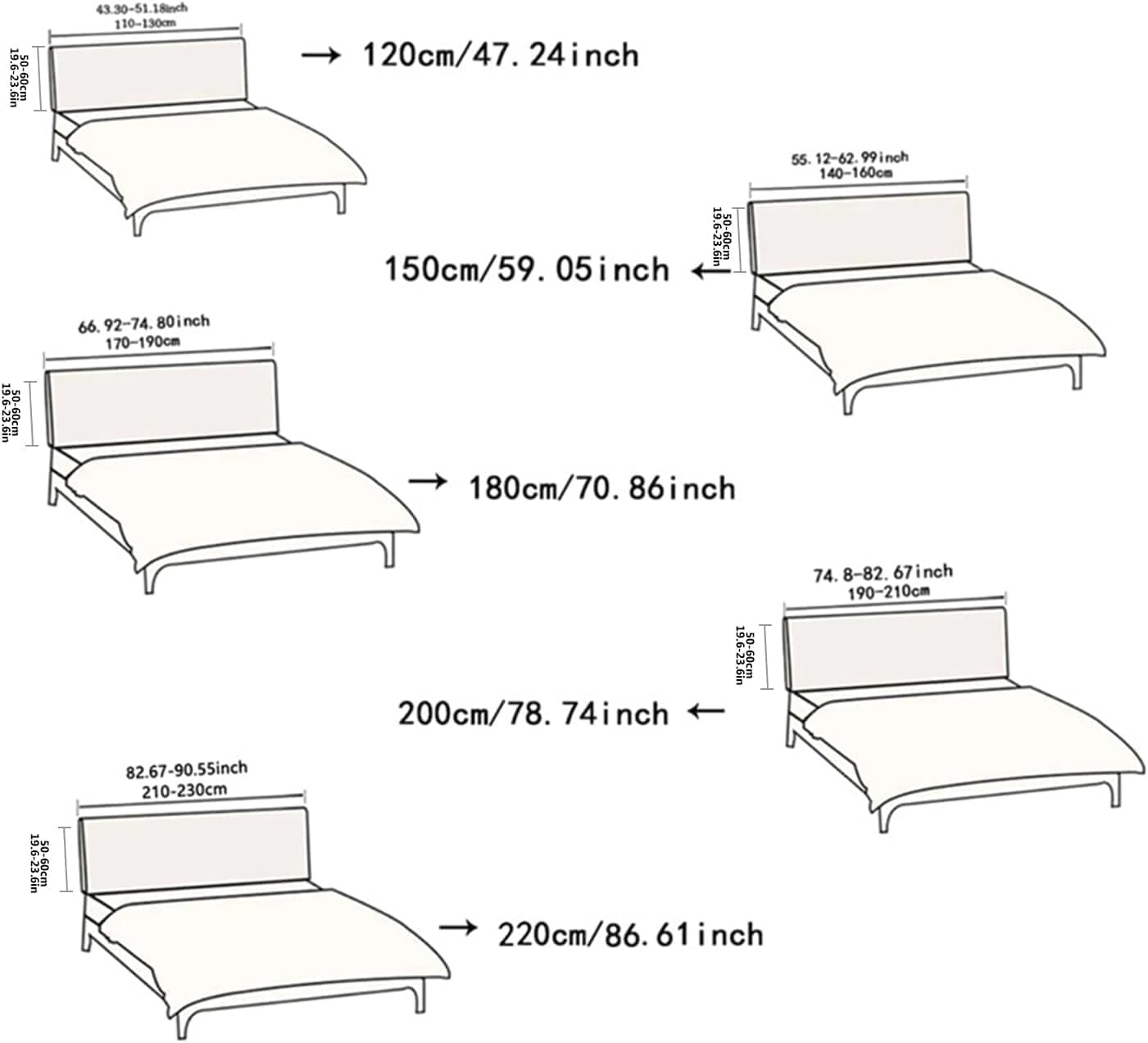 Embossed Leaf Stretch Bed Headboard Slipcover Stretch Dustproof for Queen Cal King Size Bed Headboard Cover Bed Protector Slipcover Light Gray Cal King:180cm/71in