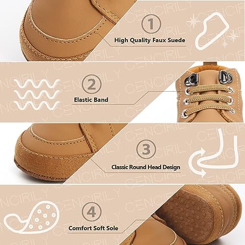 Image of CENCIRILY Baby Boys Girls High Top Sneakers Soft Soles Anti Skid Infant Ankle Shoes Toddler Prewalker First Walking Crib Shoes
