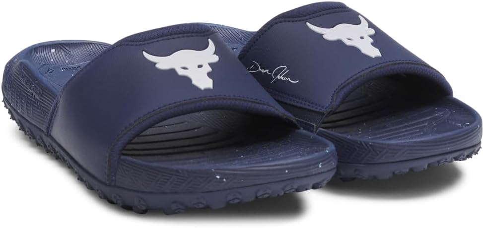 Under Armour Unisex Project Rock 3 Slides Sandal, (403) Midnight