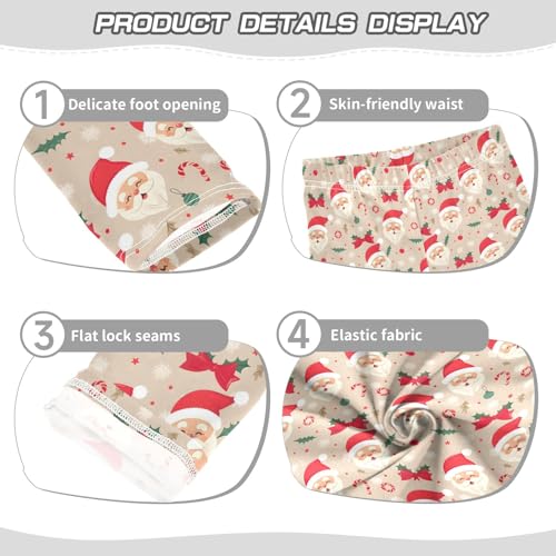 Girls Printed Leggings Yoga Pants Christmas Santa Claus Candy for Kids in 4t to 10 Years, 4T3