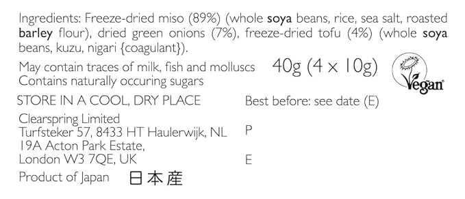 Sopa Miso Instantánea Clearspring con Tofu 40g miniatura 8