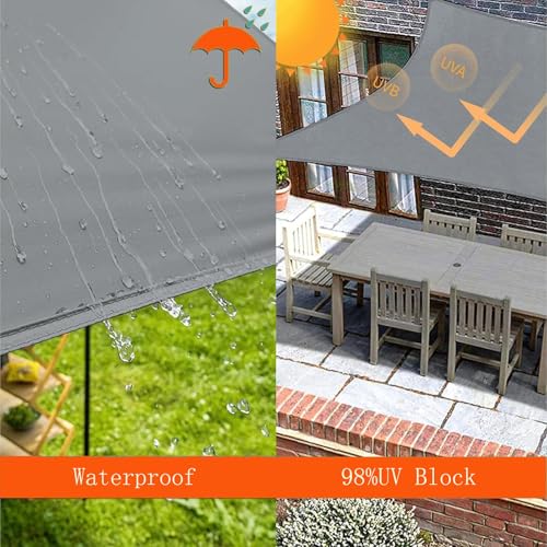 Voile d'ombrage extérieur imperméable gris foncé 6x6m avec oeillets - 6
