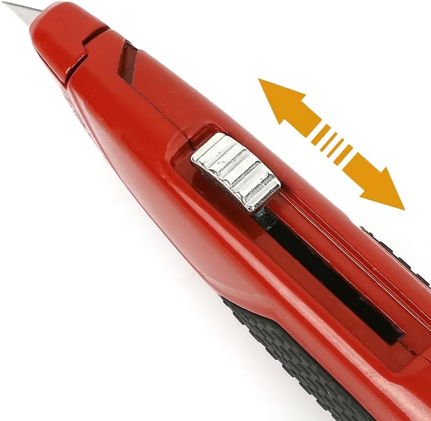 BROTHER'S PLASTIC Retractable Utility Knife with 5 Extra Blades | Adjustable Slide Design for Crafting, Packing, and Everyday Cutting Tasks | Compact and Practical Tool