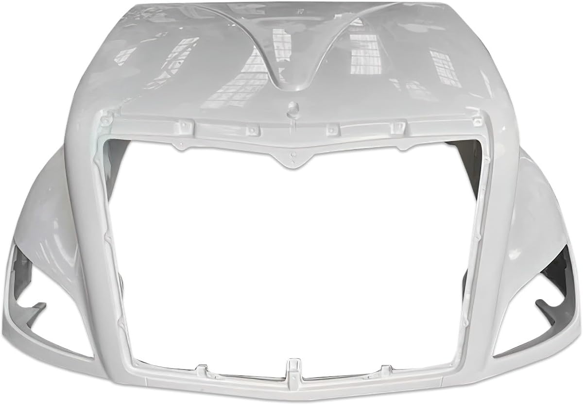 KOZAK Fiberglass Long Hood Modified Style w/Front Grille with Bug Screen Compatible with Peterbilt 579 2014-2022 Includes Logo, 2X 22 Windshield Wipers, and Reflective Vest