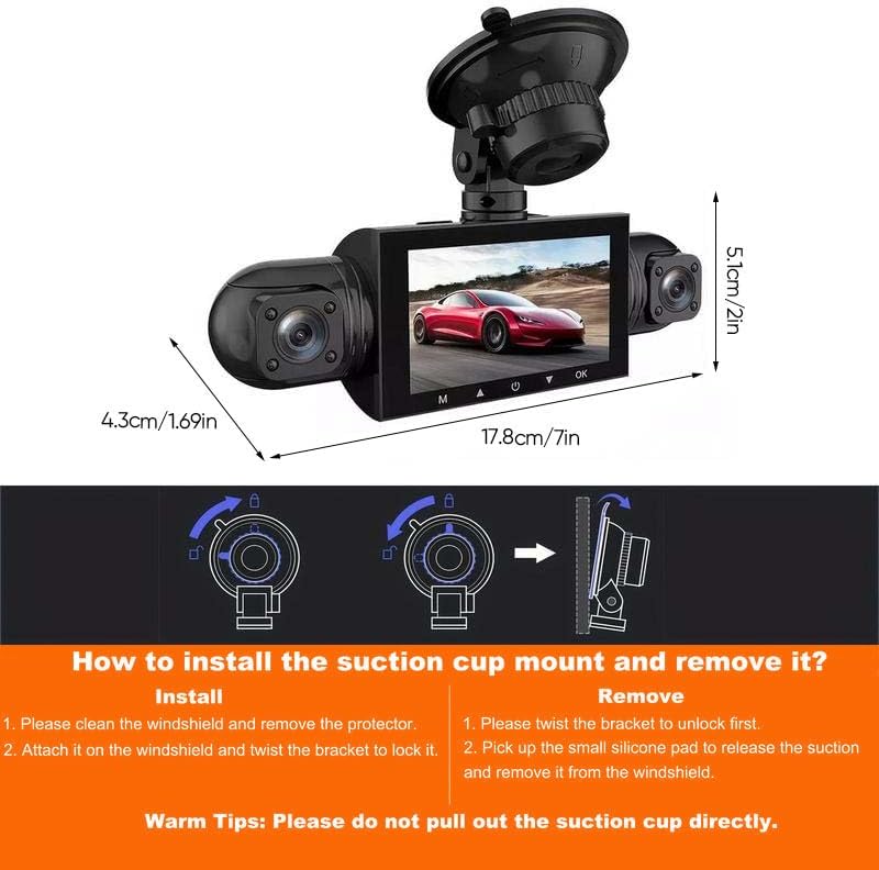 Dash cam suction cup mount installation instructions