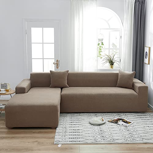 Housse de canapé velours extensible lavable avec design all-inclusive