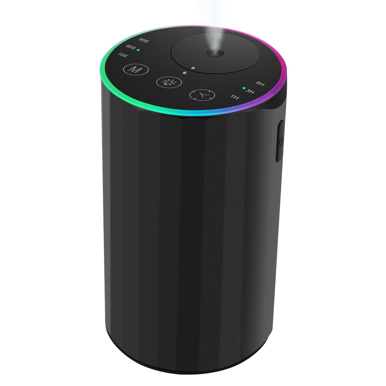 KONCHILE Wasserloser Diffusor für ätherische Öle, 7 Farben, LED-Licht, batteriebetriebene Mini-Duft-Luftmaschine, Aromatherapie-Nebeldiffusor für Zuhause, Zimmer, Auto, Büro